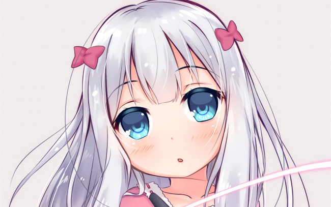 Обои картинки фото аниме, eromanga-sensei, фон, взгляд, девушка