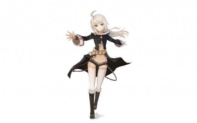 Обои картинки фото аниме, grimoire of zero, девушка, взгляд, фон