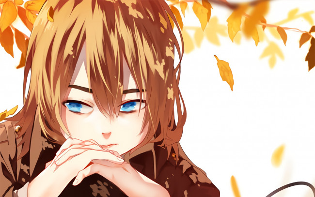 Обои картинки фото аниме, shingeki no kyojin, взгляд, девушка, фон