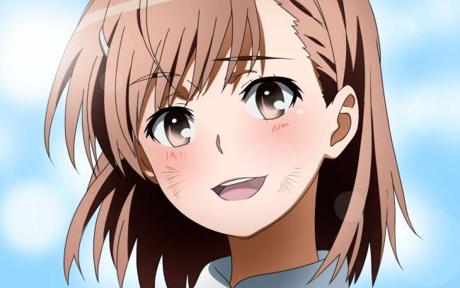 Обои картинки фото аниме, toaru majutsu no index, взгляд, девушка, фон