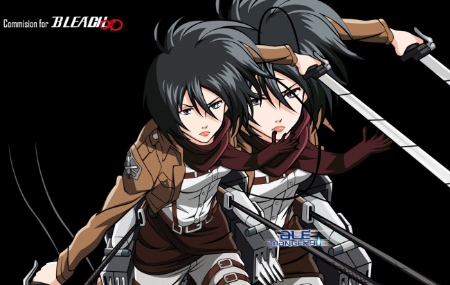 Обои картинки фото аниме, shingeki no kyojin, взгляд, фон, парень