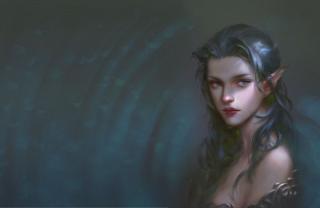 Обои картинки фото фэнтези, эльфы, девушка, фентези, эльф, арт, эльфийка