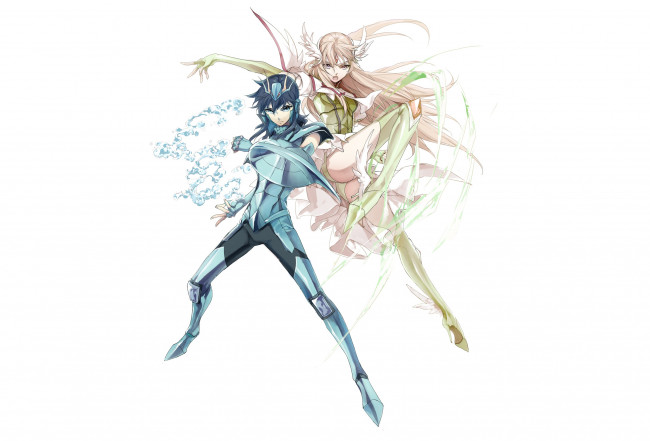 Обои картинки фото аниме, saint seiya, двое