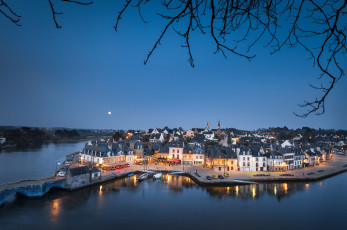 Картинка порт+сент-густан+в+оре +морбиан +бретань +франция города -+огни+ночного+города порт сент-густан в оре франция бретань морбиан