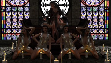 Картинка 3д+графика люди+ people девушки взгляд фон