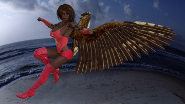 Картинка 3д+графика существа+ creatures взгляд девушка демон фон