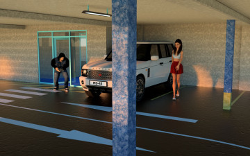 обоя 3д графика, люди-авто, мото , people- car ,  moto, фон, взгляд, девушка