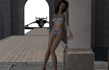 Картинка 3д+графика люди+ people девушка взгляд фон