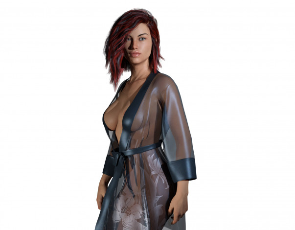 Обои картинки фото 3д графика, люди , people, девушка, взгляд, фон