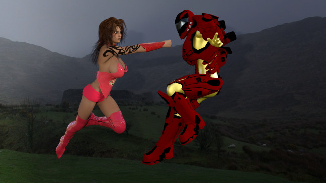 Обои картинки фото 3д графика, фантазия , fantasy, фон, взгляд, девушка