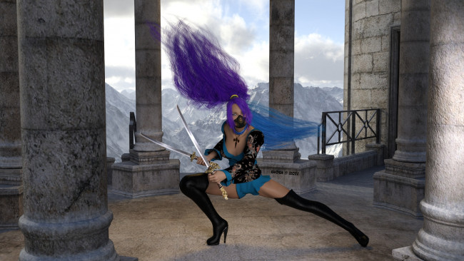 Обои картинки фото 3д графика, фантазия , fantasy, взгляд, девушка, фон