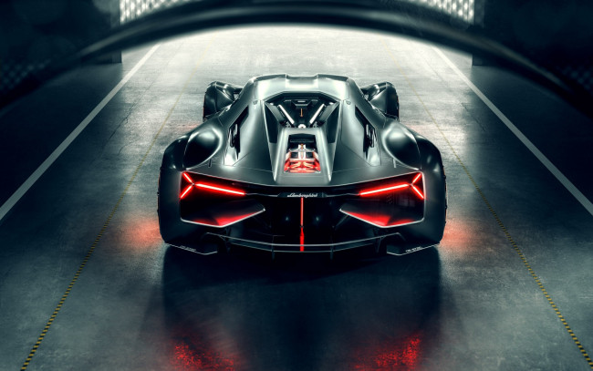 Обои картинки фото lamborghini terzo millennio, автомобили, lamborghini, уникальный, автомобиль, гиперкар, концепции, вид, сзади, роскошный, terzo, millennio, спортивный, итальянский