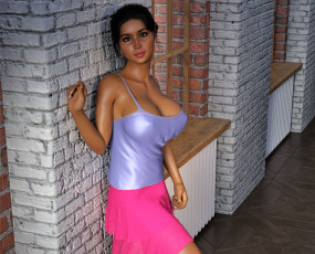 Картинка 3д+графика люди+ people девушка взгляд фон