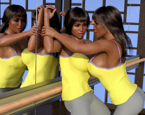 Картинка 3д+графика люди+ people девушки фон взгляд