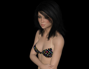 Картинка 3д+графика люди+ people фон девушка взгляд