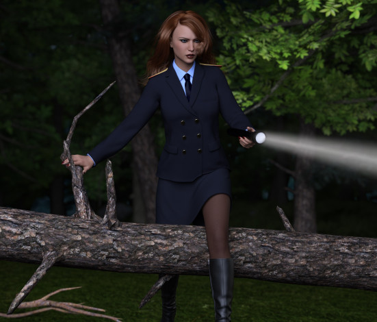 Обои картинки фото she wolf, 3д графика, фантазия , fantasy, девушки, фон, взгляд