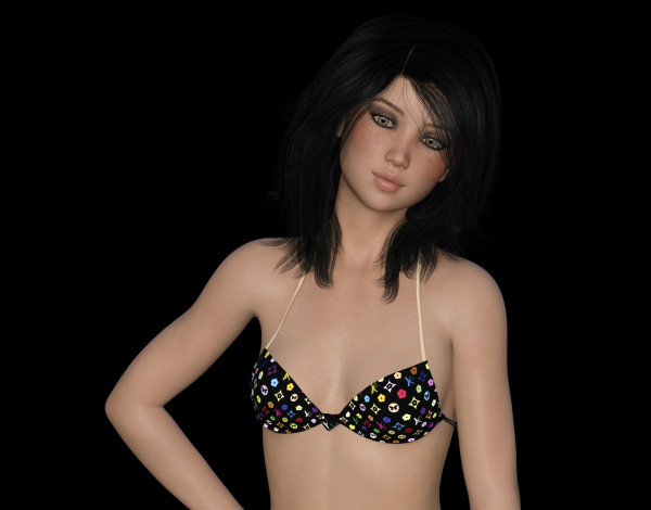 Обои картинки фото 3д графика, люди , people, взгляд, девушка, фон