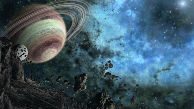 Обои картинки фото космос, арт, звезды, галактика, вселенная, планета