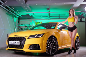 обоя автомобили, -авто с девушками, audi, tt, света