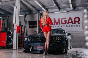 обоя автомобили, -авто с девушками, dodge, challenger