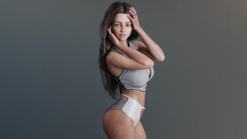 Картинка 3д+графика люди+ people девушка фон взгляд