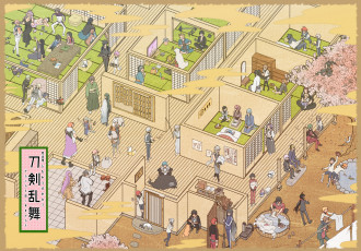 Картинка аниме touken+ranbu танец мечей