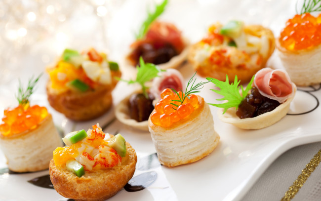 Обои картинки фото еда, бутерброды,  гамбургеры,  канапе, икра, канапе