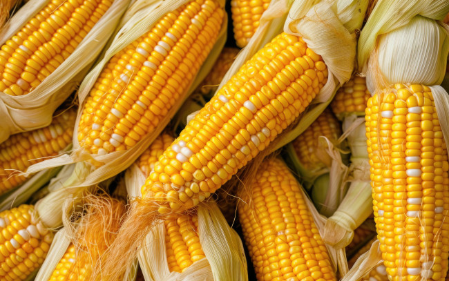 Обои картинки фото еда, кукуруза, спелая, початки