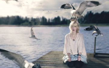 Картинка -Unsort+Креатив девушки unsort креатив чайки ситуация