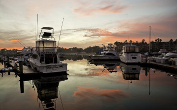 Картинка корабли порты причалы небо лодки закат пристань