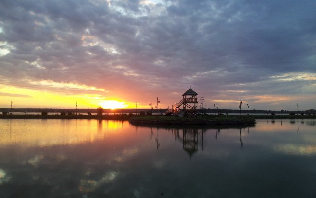 Обои картинки фото природа, восходы, закаты, море, облака