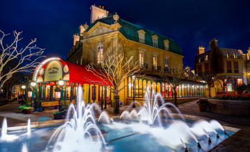 Картинка города диснейленд флорида фонтан парк диснея кусочек франции