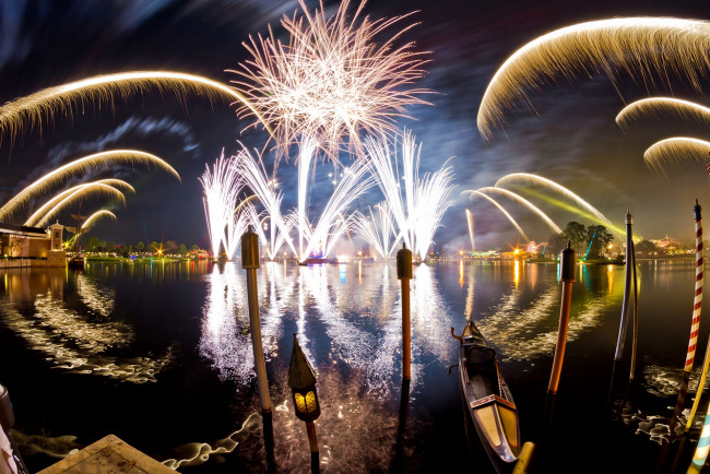 Обои картинки фото города, диснейленд, фейерверк, шоу, представление, зрелище