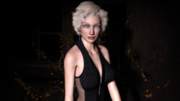 обоя 3д графика, people , люди, блондинка, фон, взгляд, девушка