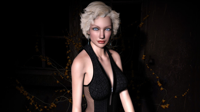 Обои картинки фото 3д графика, people , люди, блондинка, фон, взгляд, девушка