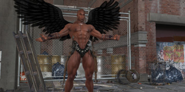 Картинка 3д+графика существа+ creatures демон мужчина взгляд фон