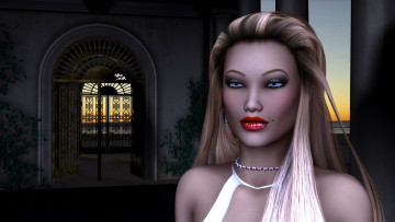 Картинка 3д+графика портрет+ portraits девушка взгляд фон