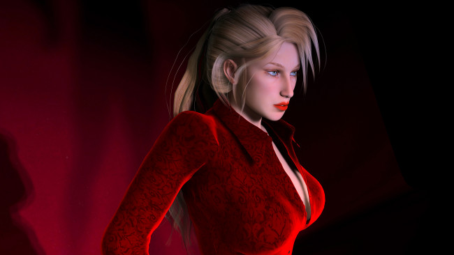 Обои картинки фото 3д графика, люди , people, блондинка, фон, девушка, взгляд