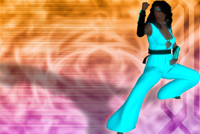 Обои картинки фото 3д графика, люди , people, поза, фон, взгляд, девушка