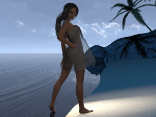 Картинка 3д+графика люди+ people девушка взгляд фон