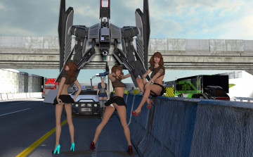 Картинка 3д+графика люди+ people девушки взгляд фон