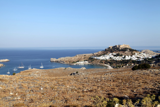 Обои картинки фото родос греция, города, - пейзажи, залив, яхты