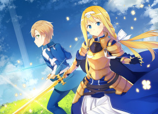 Картинка аниме sword+art+online sao sword art online eugeo alice synthesis thirty bishojo anime zuberg japanese