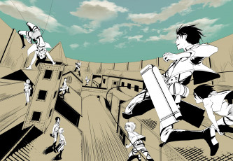 Картинка аниме shingeki+no+kyojin атака титанов