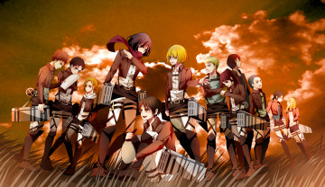 Картинка аниме shingeki+no+kyojin атака титанов
