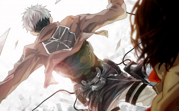 Картинка аниме shingeki+no+kyojin атака титанов