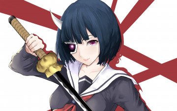 Картинка аниме busou+shoujo+machiavellianism rin onigawara busou shoujo machiavellianism japanese martial artist mask blade armed girl's machiavellism ken katana sword horn seifuku bishojo