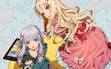 Картинка аниме eromanga-sensei девушка взгляд фон