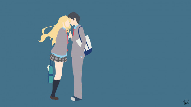 Обои картинки фото аниме, shigatsu wa kimi no uso, двое