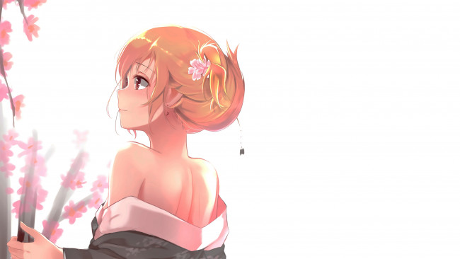 Обои картинки фото аниме, unknown,  другое, девушка, фон, взгляд